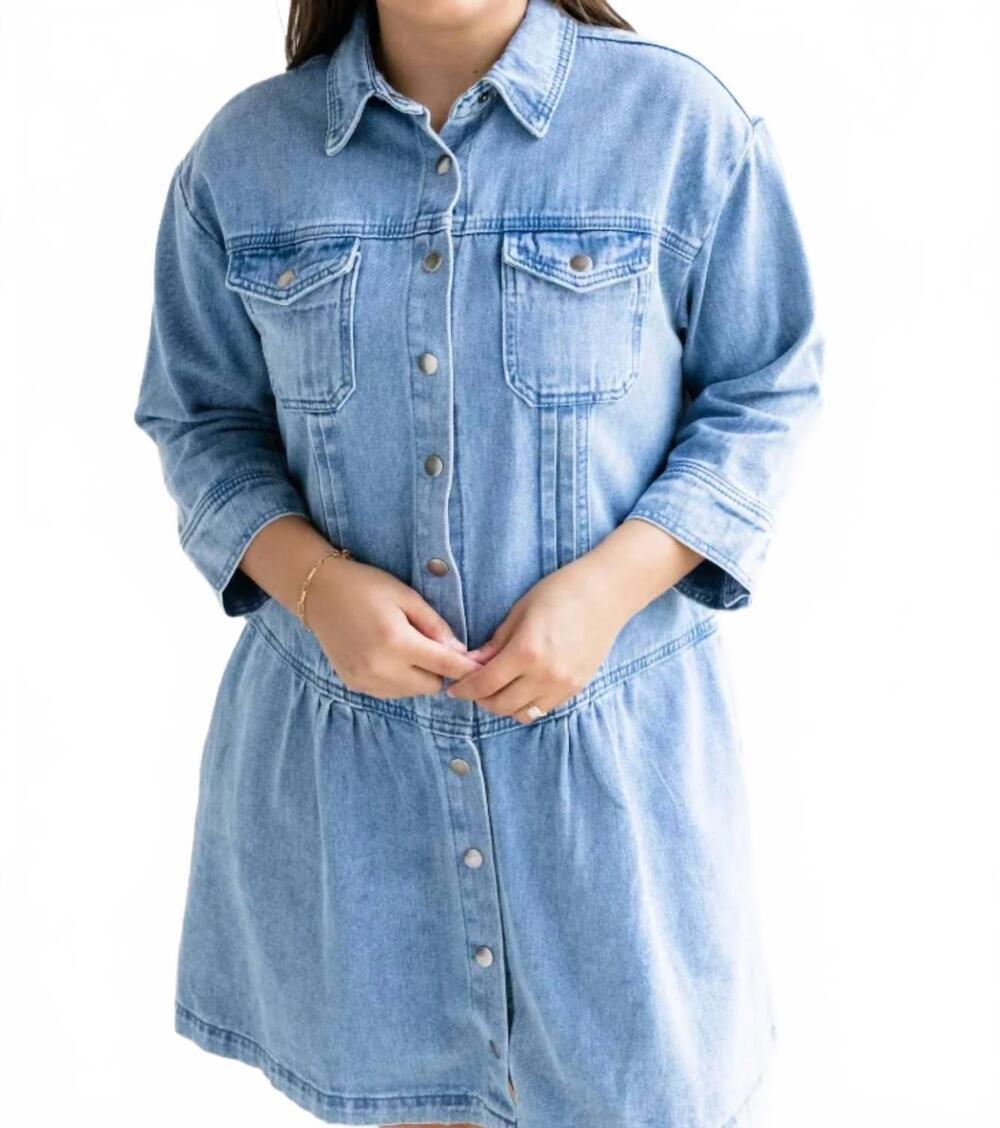 NEW WISHLIST mara mini dress in denim blue